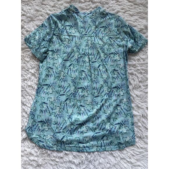 NineDaily women's sz. L Blue/ Aqua Design zip front top. New w/out tags. - Picture 9 of 9
